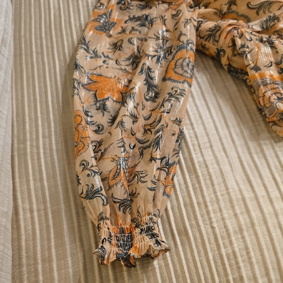 House of Harlow 1960 Floral Puff Sleeve Blouse - Picture 15 of 16